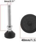 Four heavy duty screw on leveling feet with M8 threads provide precise height adjustment, anti skid rubber swivel base, nylon metal base
