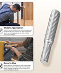 Double End Threaded Stud Screws M8 To M6 40mm 2Pcs 304 Stainless Steel shown with application and usage tips