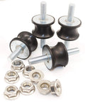 Efficient M8 vibration isolation mounts with rubber waisted design deliver quiet operation, includes 4 mounts and 8 lock nuts