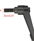 Side view of 2pcs Adjustable Clamping Lever Handle M8 x 20mm Metric Black Oxide Carbon Steel Male Threaded Stud Hand Knobs