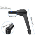 4 Pack M8 X 20mm Clamping Lever Handles With Quick Release Locking Black Oxide Carbon Steel, showing dimensions and thread size