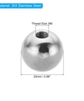 M8x25mm Ball Nut Knobs 2 Pack in 304 Stainless Steel, round blind hole screw cap cover, front view showing M8 thread size