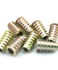 M8x25mm Furniture Screw-In Nut Set Zinc Alloy Bolts And Threaded Inserts With Hex Socket Drive For Wood Furniture