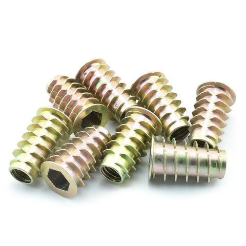 M8x25mm Furniture Screw-In Nut Set Zinc Alloy Bolts And Threaded Inserts With Hex Socket Drive For Wood Furniture