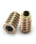M8x25mm Furniture Screw-In Nut Set Zinc Alloy Bolts And Threaded Inserts With Hex Socket Drive For Wood Furniture