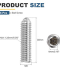 Industrial Grade Stainless Steel Ball Point Set Screws M8x30mm 304 Stainless Hex Socket Spring Plungers Grub Screw Pack Of 6