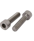 uxcell 2 Pcs M8x35mm Thread Hex Socket Drive Cap Head Titanium Screw, close-up view of titanium screws on white background