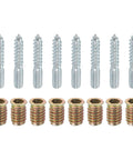 M8x50mm Hanger Bolts, 8pcs 31mm Wood Dowel Screw Self-Tapping Screw with 8pcs M8x20mm Threaded Insert Nuts Interface Hex Socket Drive set