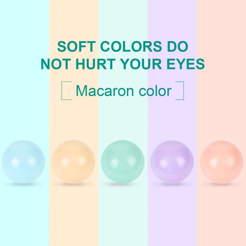 5 Mixed Colors Macaron Ocean Ball Set - pastel balls on colorful background