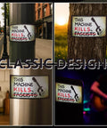 This Machine Kills Fascists Sticker Magnetic Vinyl Bumper Decal for car fridge window and metal surfaces 8 by 4.8 inches