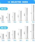 Machine Screws 100 Piece Phillips Pan Head Electricians Kit Size 6 32 And 8 32 Stainless 304 For Electrical Wall Plates showing 12 selected sizes