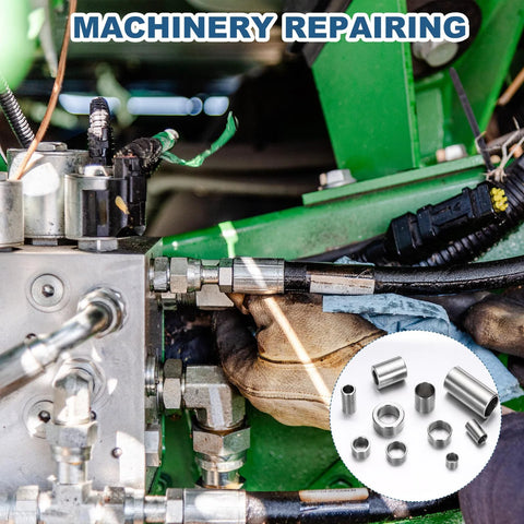 Six MECCANIXITY M14 stainless steel spacers shown in a circular inset, round unthreaded standoffs for bolts.
