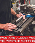 Grind-Ready Machinists Level With Ground And Graduated Main Vial for quick pro shop leveling in machine shop 8 inch length in use