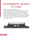 Starrett Model 98 12 Inch Machinists Level with Ground Vial on Cast Iron Base for Precision Machining in Machine Shop and Tool Room