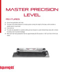 Starrett 98-6 Machinists Level With Ground And Graduated Main Vial for precise alignment, pro-grade cast iron base, adjustable vial knob