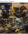 Operator using machinery with Brass Push Button Grease Oil Cup Caps for continuous drip lubrication in workshop setting.