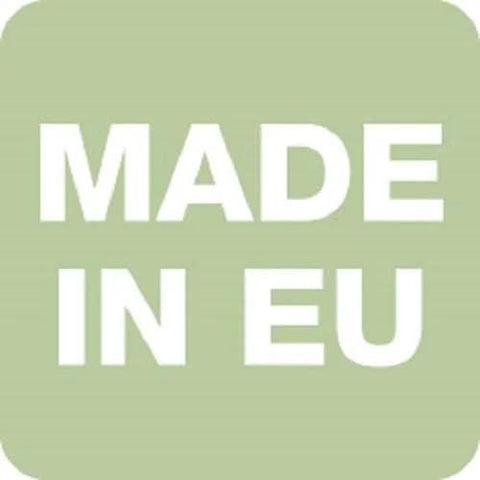 Green square icon with text 'MADE IN EU' indicating European manufacturing origin.