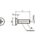 Made in Japan SVFS-M2-4 NBK Cross Recessed Flat Head Machine Vacuum Vented Screws with Ventilation Hole Pack of 10 - VXB Ball Bearings