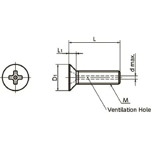 Made in Japan SVFS-M2-4 NBK Cross Recessed Flat Head Machine Vacuum Vented Screws with Ventilation Hole Pack of 10 - VXB Ball Bearings