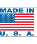 American flag with 'Made in U.S.A.' text beneath the flag in blue and red colors.