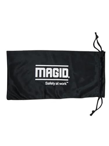 Black protective case for ANSI Z87.1 Safety Glasses With Anti Fog UV Protection Clear Lens Side Shields featuring branding.