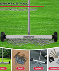 Effortless floor cleanup with a 17 inch heavy-duty magnet sweeper that lifts nails, screws, and ferrous debris; 8.8 lb capacity, telescoping handle shown on grass and concrete with examples of debris.