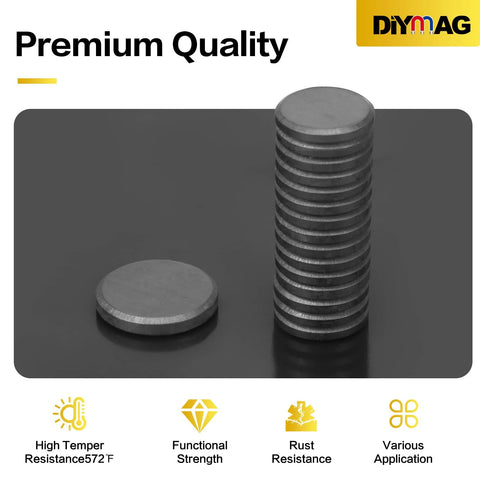 90 Magnetic Adhesive Dots Ceramic Magnets 0.7 Inch With Sticky Backing for Heavy Duty Crafts, stack of ceramic magnets