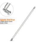 Long Magnetic Ball End Hex Screwdriver Bit Set Two Piece 6mm Hex With One Fourth Inch Shank And 200mm Length, close-up of ball end