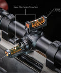 Magnetic Base Scope Leveling Tool For Gunsmithing And Maintenance By Wheeler Engineering installed on rifle scope for alignment