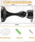Magnetic Door Stoppers 2 Pack, Stainless Steel Door Stops, Wall-Mounted and Floor Mounting Metal Doorstops, Black, package contents