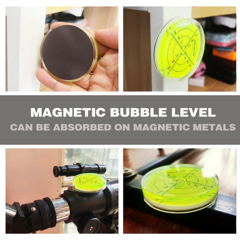 Magnetic Round Bubble Level Tool Pro Grade Bullseye Inclinometer for Machinists and DIY Enthusiasts Pocket 2.4 Inch 60mm