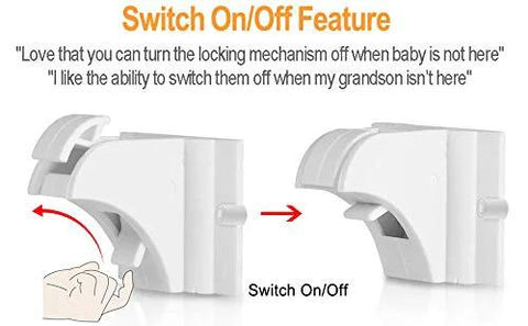 Keep curious kids safe with invisible magnetic cabinet locks featuring switch on/off mechanism for easy use and safety
