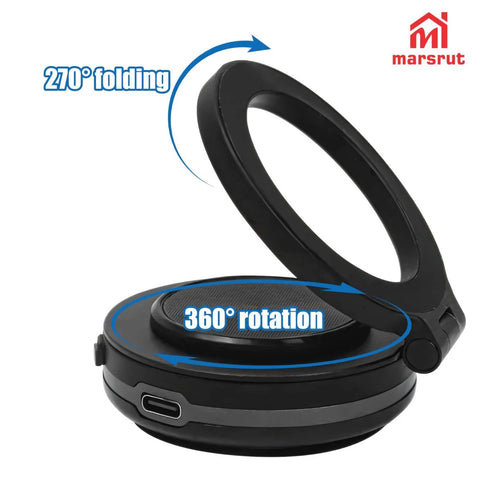 Vacuum Car Phone Mount Holder With Magnetic 360 Degree Rotatable Stand black