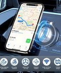 Magnetic Car Phone Mount With 360 Degree Rotation Electric Vacuum No Slip Grip holding smartphone on car dashboard