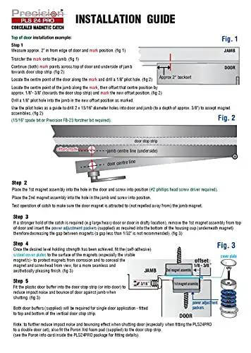Installation guide for Concealed Magnetic Door Catch Set Heavy Duty Super Quiet Close For Thick Doors Over Thirty Millimeters.