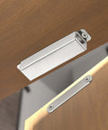 2 Pack Heavy Duty Magnetic Door Catch With 90lb Pull, Stainless Steel Anti Rust Design installed on a wooden door, showing strong hold.