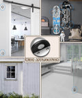 Magnetic Door Stop With Self Adhesive Mount, Brushed Nickel Stainless Steel Floor Stop, no drill installation shown in various settings