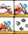 Step-by-step assembly of Powerful Magnetic Door Stopper Set Of 2 Stainless Steel Mini Door Stops with magnet and base parts