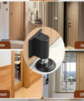 Heavy Duty Magnetic Door Wedge Stopper Kit With Double Magnet Design No Drill Easy Install Using Adhesive And Screws