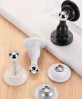 Stainless Steel Door Clip Set 2 Pack Drill Free Door Stopper Screws With Magnetic Attraction Silent Door Handle Protectors And Wall Guard For Home Studio White, displaying multiple color options on a wooden surface.