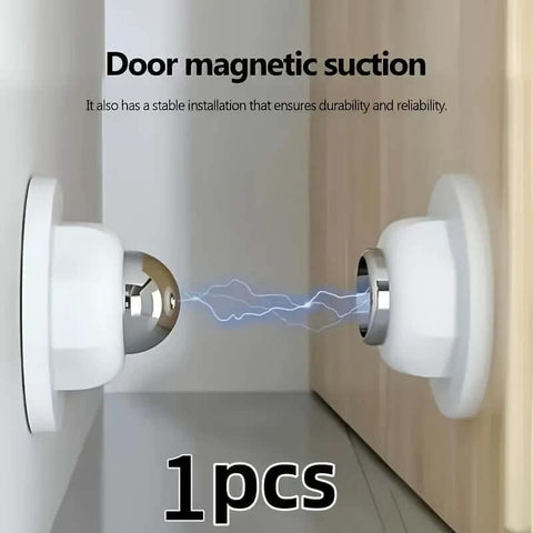 Strong Magnetic Silent Buffer Door Stopper for Home and Office Doors showing magnetic suction