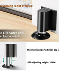 Heavy Duty Magnetic Door Wedge Stopper Kit With Double Magnet Design No Drill Easy Install Using Adhesive and Screws