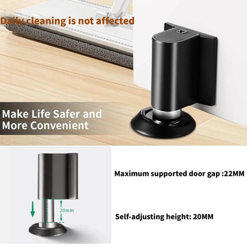 Heavy Duty Magnetic Door Wedge Stopper Kit With Double Magnet Design No Drill Easy Install Using Adhesive and Screws
