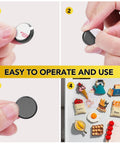 90 Magnetic Adhesive Dots Ceramic Magnets 0.7 Inch With Sticky Backing for crafts, fridge, posters, photos installation steps shown