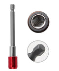 Three Piece Magnetic Drill Bit Holders Set With Quick Release Hex Shank Extension Bars For Power Tools And Drills Featuring A Strong Magnetic Head To Secure Bits And Make Changing Bits Fast And Easy, red hex shank