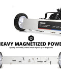 24 Inch Rolling Magnetic Floor Sweeper With 50 Pound Capacity And Adjustable Handle From 29 To 42 Inches With Floor Magnet Clearance Height
