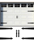 Magnetic Garage Door Hardware, 4 Magnetic Hinges + 2 Magnetic Handles on white door
