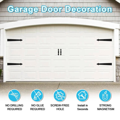 Garage Door with Magnetic Garage Door Handles, Magnetic Hinges, Decorative Magnetic for Iron Door, installed