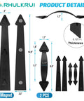 Product details of Magnetic Garage Door Hardware with magnetic hinges and handles, black decorative style for iron doors, classic design.