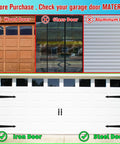 Comparison of garage door materials: wood, glass, aluminum, iron, and steel. Features Magnetic Garage Door Hardware for iron doors.